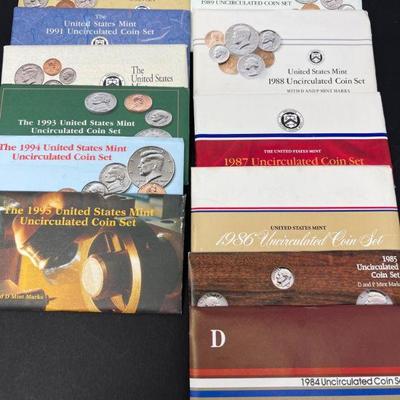 57 1984-1995 Uncirculated P & D U.S. Mint Sets