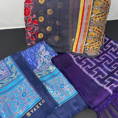 7 Vintage Vakko Silk Scarfs/Shawls