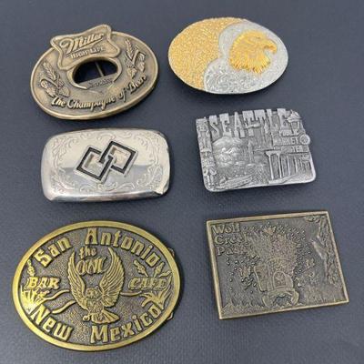 100 USA Metal Collector Belt Buckles