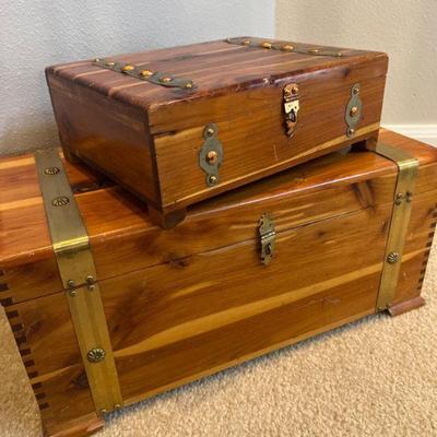 93 Two Cedar Storage Boxes