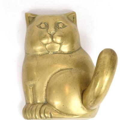 Brass Cat Coat Hook