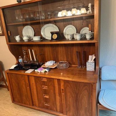 Handmade walnut china hutch / buffet