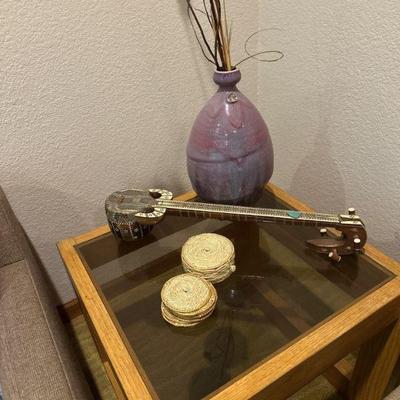 Side table & decorative vase