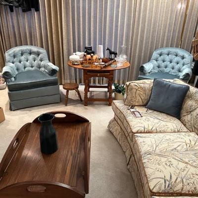 Drexel Lovely Plush Velvet Lady Rocker Chairs