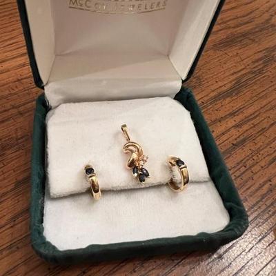 14Kt  Sapphires Diamonds