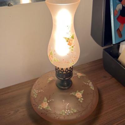 Antique Jefferson Satin Glass Pancake Lamp