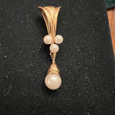 14Kt Akoya Pearl Drop Pendant