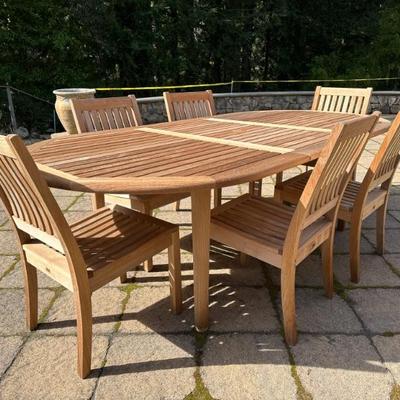 Teak outdoor table and chairs