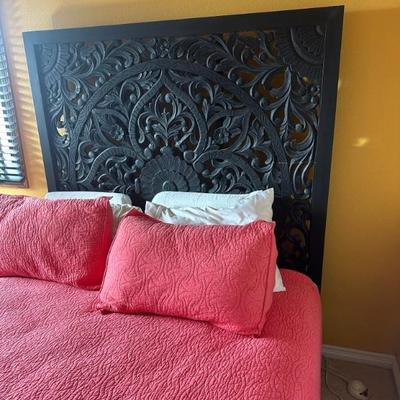 Platform bed with headboard from Indonesia