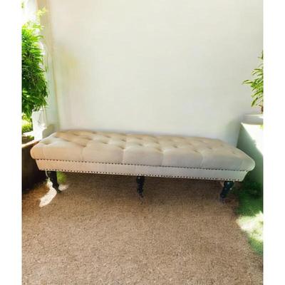 Beige Tufted  bench