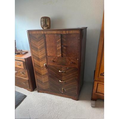 Vintage 1930s Art Deco Waterfall Armoir