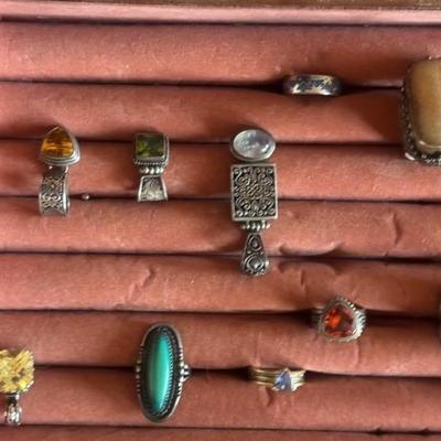 Silver Rings With Semi Precious Stones 
