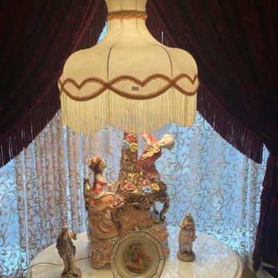 Vintage Victorian Capodimonte lamp made in Italy
