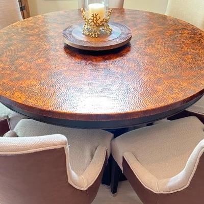 
Copper top dining room table