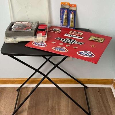 Model car workstation bundle with tools parts, and table