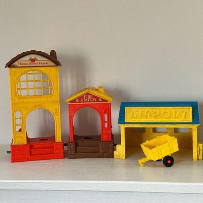 Fisher-Price "Little People" Town Toys | Vintage (1970's) Fisher-Price "Little People" toys including town...