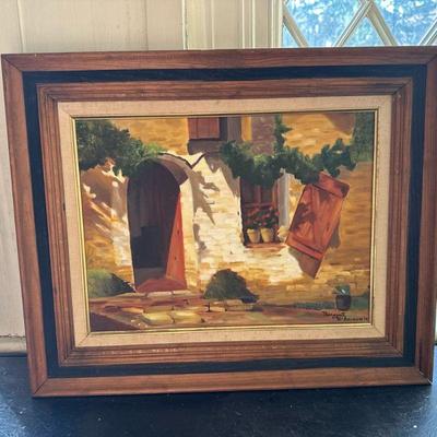 Painting - Impressionist "Provincial" | Framed reproduction of "Provincial - Farmhouse Entrance Oil Painting" by...