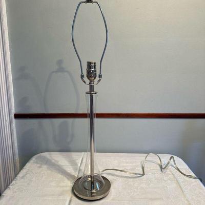 Lucite & Chrome Table Lamp | Vintage lucite and chrome base table lamp. - h. 27.5 in

