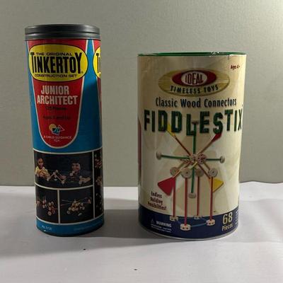 (2pc) Tinker Toy & Fiddlestix Toy | Vintage (1970's) toys including The Original Tinker Toy Construction Set "Junior...