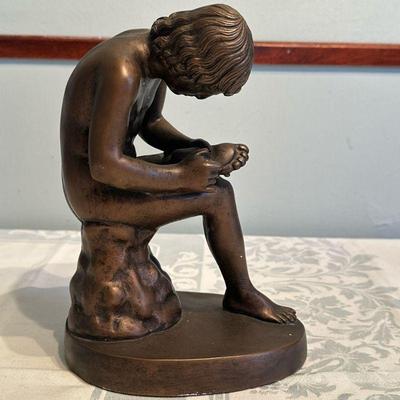 Sculpture - Boy with Thorn | Vintage (1970's) reproduction of the Ancient Roman artwork "Spinario" or "Boy Pulling a...