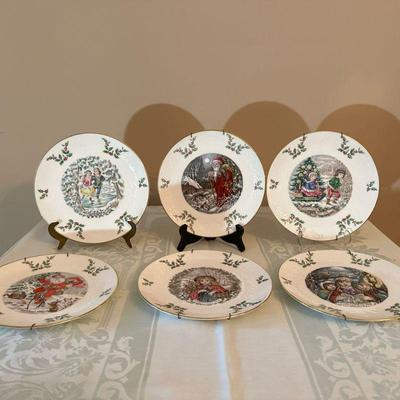 (6pc) Royal Doulton Christmas Plates | Set of Royal Doulton collectible Christmas plates. - dia. 8.25 in

