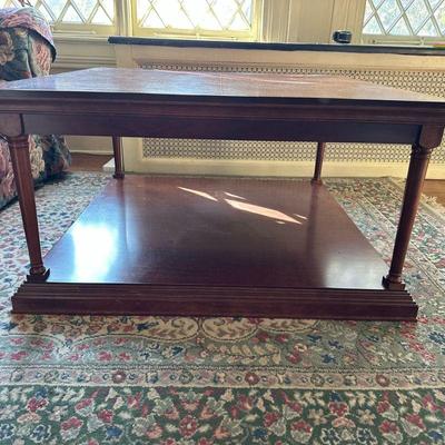 Square Coffee Table | Square wooden coffee table, similar styles made by Bombay Company. - h. 19 x w. 36 x d. 36 in

