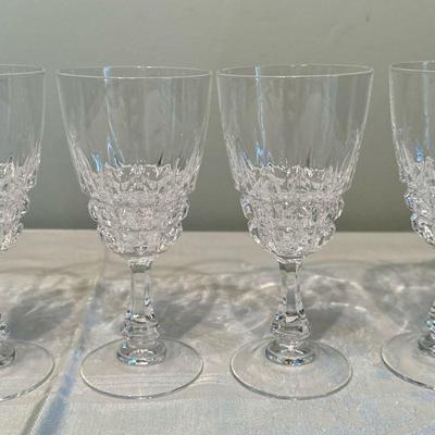 (4pc) Cristal D'Arques Wine Glasses | Crystal wine glasses/stemware. - h. 6 in

