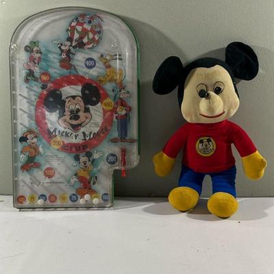(4pc) Mickey Mouse Club Toys | Vintage (1960's/70's) Walt Disney's Mickey Mouse Club items including a marble pinball toy...
