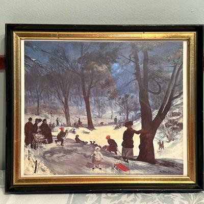 Print - Lifestyle "Central Park" | Framed reproduction print of "Central Park in Winter" by William James Glackens,...