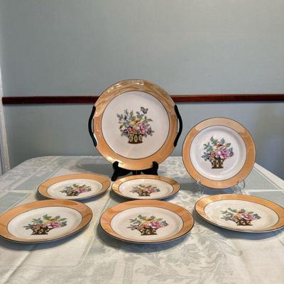 (7pc) Noritake Serving & Dessert Plates | Set of Noritake Japanese ("Made in Japan") serving plate with handles and six...