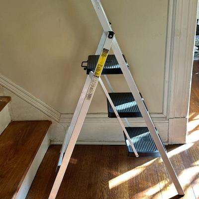 Folding Step Ladder | "Skinny Mini" three step folding step ladder with non-slip tread.

