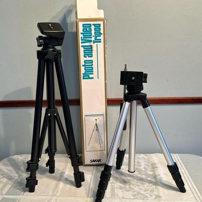 (2pc) Tripods for Cameras/Camcorders | Pair of vintage tripods for cameras and videocameras.

