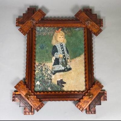 Advertising Print and Antqiue Frame