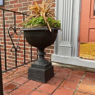 Antique Cast Iron Urn Planter