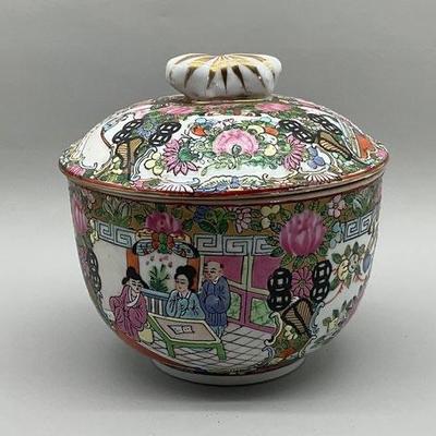 Rose Medallion Covered Bowl