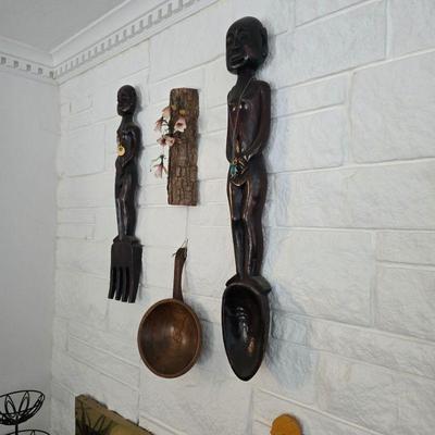 Carved wooden pieces