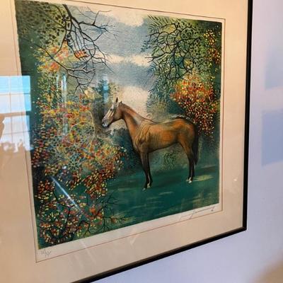 "Mystical Horse" pencil signed and numbered.