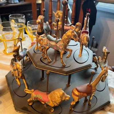 Several collectible carousels..