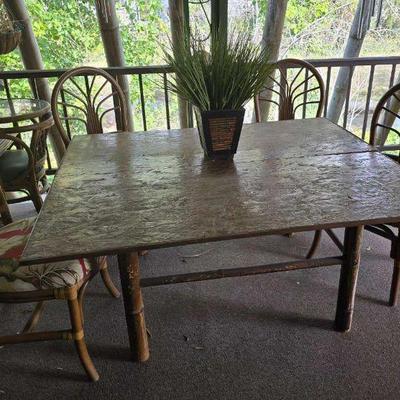 Tw177 bamboo table and kings rattan chairs