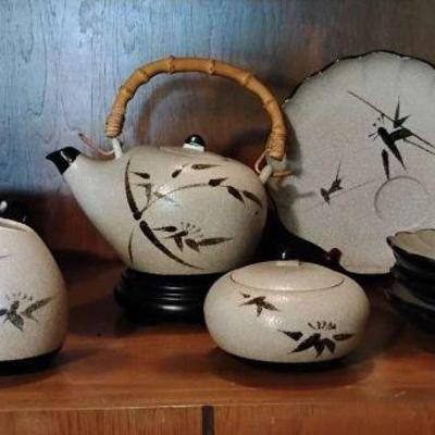 Tw121 japanese tea set beige