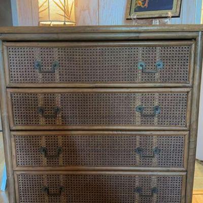 Tw126 wood and rattan dresser