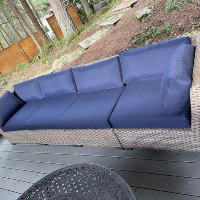 4-Piece Outdoor Wicker Sectional Sofa Set w/ Cushions	
