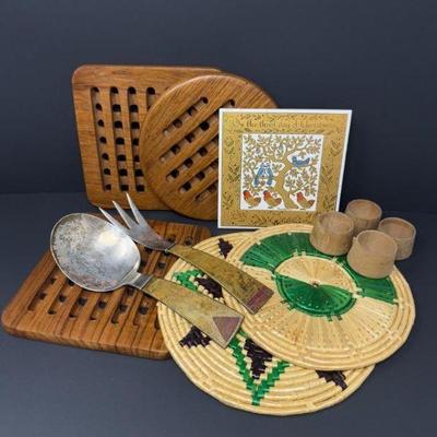 Kitchen & Tableware Lot: Berggren Trivet, ARTVARK Serving Set, & More	