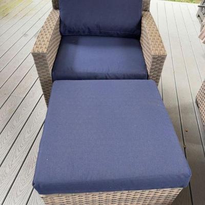2-Piece Outdoor Wicker Sectional Sofa & Lounge Set w/ Cushions	