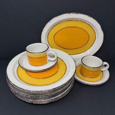 Vintage Midwinter Stonehenge Sun Dinnerware: Plates, Cups, Saucers	