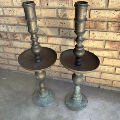 Large brass candlesticks