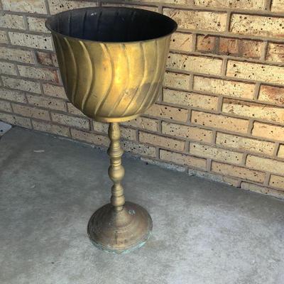Large floor brass planter