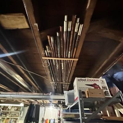 Vintage Fishing Poles.. beautiful reels too!
