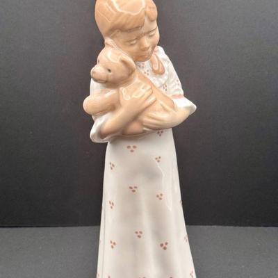 Royal Copenhagen Girl With Teddy In Nightgown Figurine 5155
