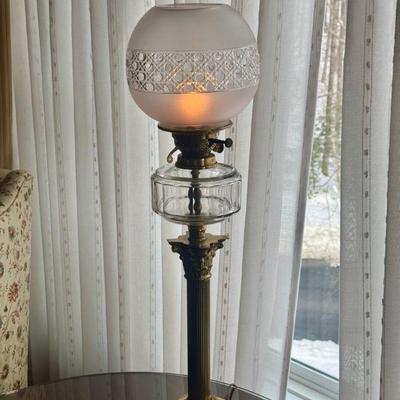 33” Tall Electrified Kerosene Lamp
